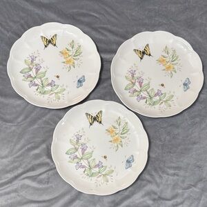 Lenox Butterfly Meadow Set of 3 Swallowtail Dinner Plates 10 7/8” Garden Motif